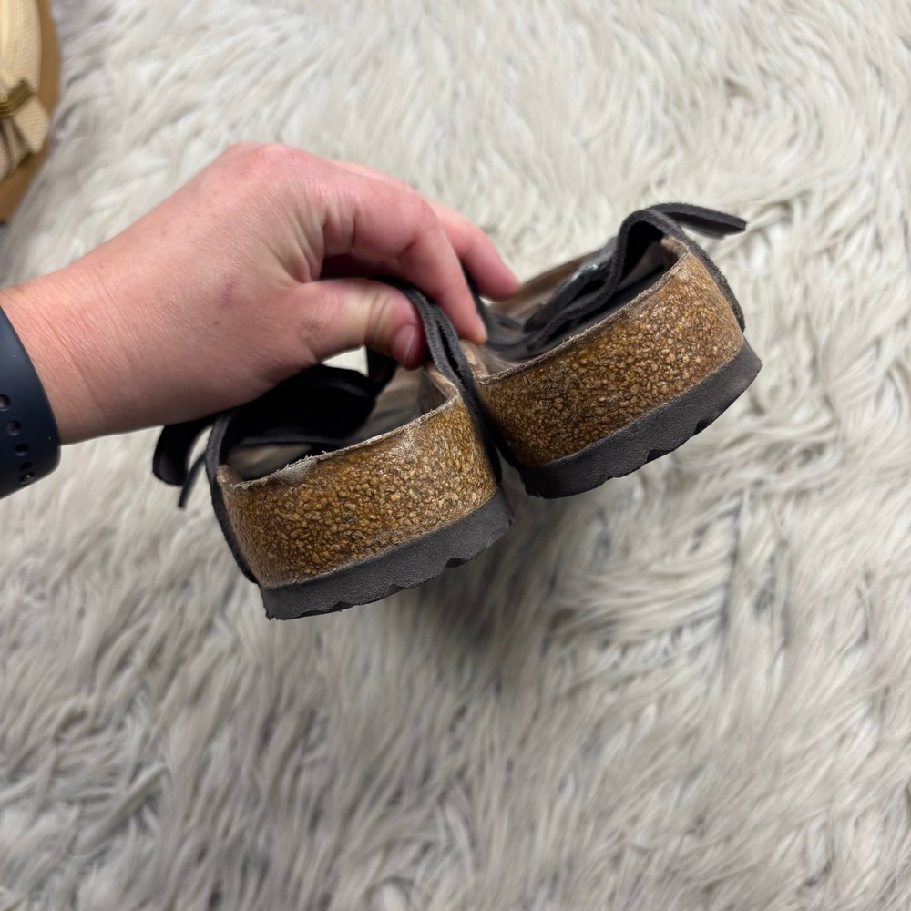 Birkenstock Women's 38 US 7 Gray Suede Arizona Sandals Boho Comfort - Picture 6 of 6